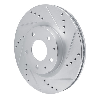 R1 Concepts R1 2019-2025 Mazda 3 Front Right Drilled & Slotted Silver Brake Rotor