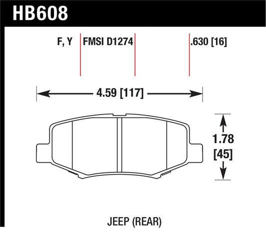 Hawk Performance Hawk 2007-2011 Dodge Nitro R/T HPS 5.0 Rear Brake Pads