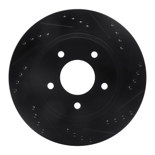 R1 Concepts R1 94-01 Buick Regal Front Right Drilled & Slotted Black Brake Rotor