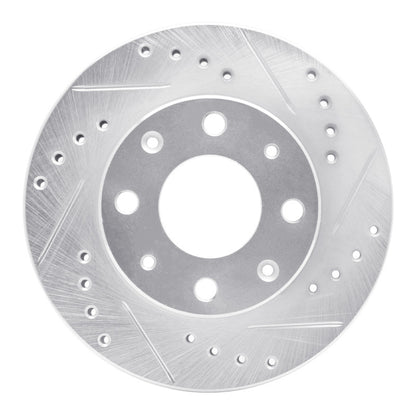 R1 Concepts R1 84-06 Honda Insight Front Right Drilled & Slotted Silver Brake Rotor