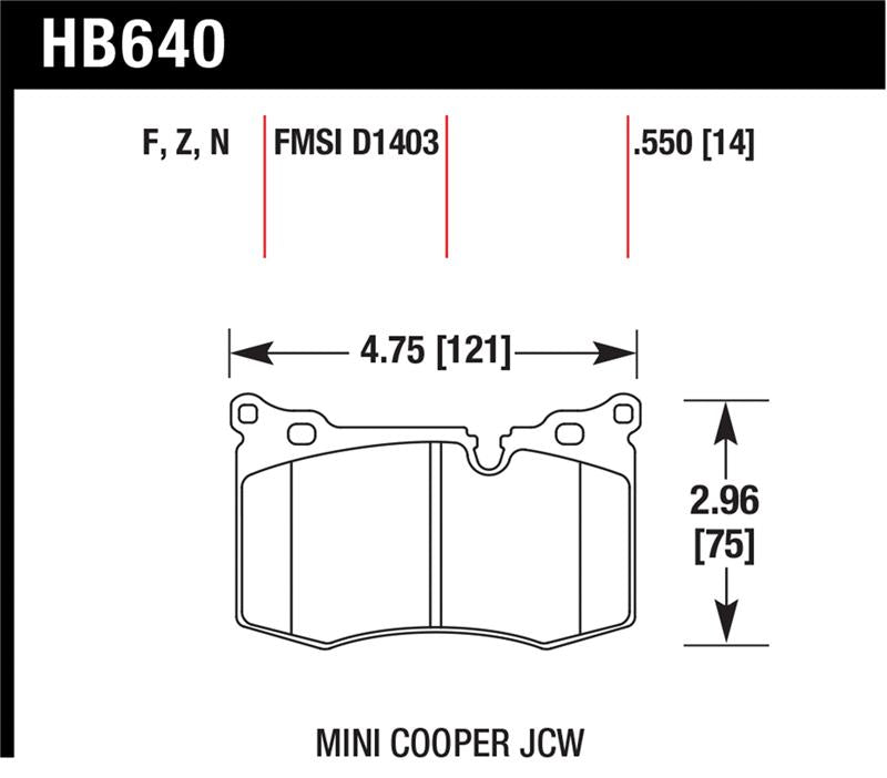 Hawk Performance Hawk 09-10 Mini Cooper HP+ Autocross Front Brake Pads