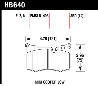 Hawk Performance Hawk 09-10 Mini Cooper HP+ Autocross Front Brake Pads