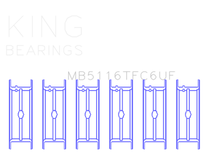 King Engine Bearings Chrysler 426Ci/ 440Ci V8 OHV- 6 Upper Flanges (Top Fuel) Main Bearing Set