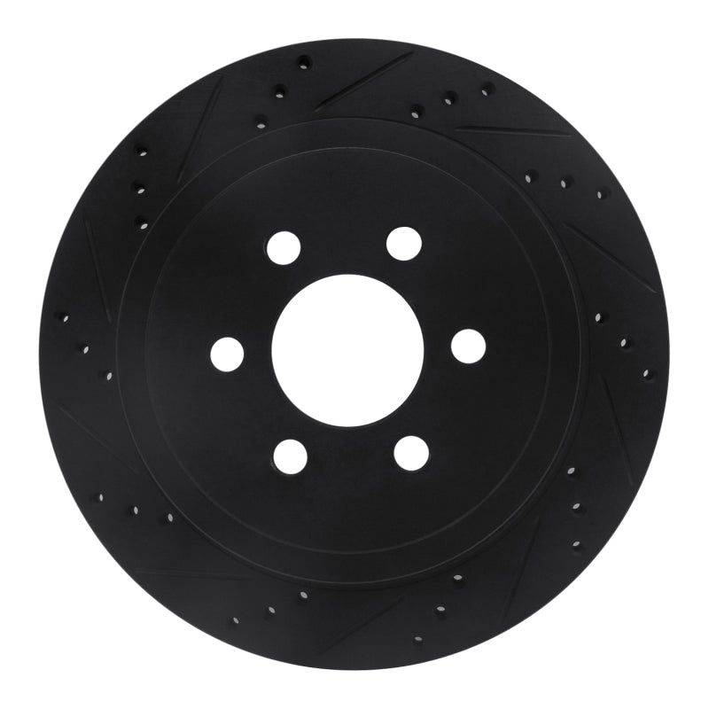 R1 Concepts R1 03-03 Dodge Durango Rear Left Drilled & Slotted Black Brake Rotor