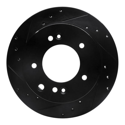 R1 Concepts R1 03-06 Kia Sorento Rear Left Drilled & Slotted Black Brake Rotor