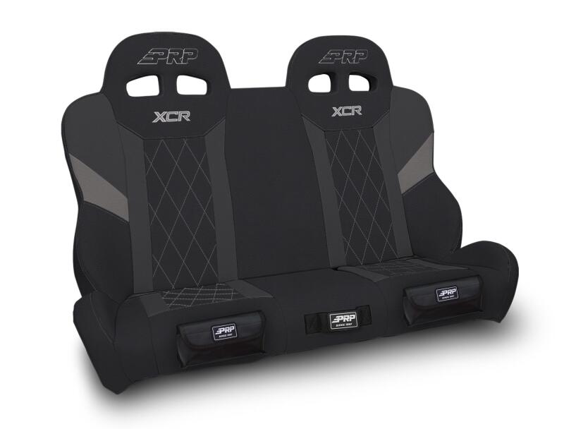 PRP Seats PRP Polaris RZR XCR Quick Release Rear Suspension Bench Seat Diamond Stich - Blk/Gray