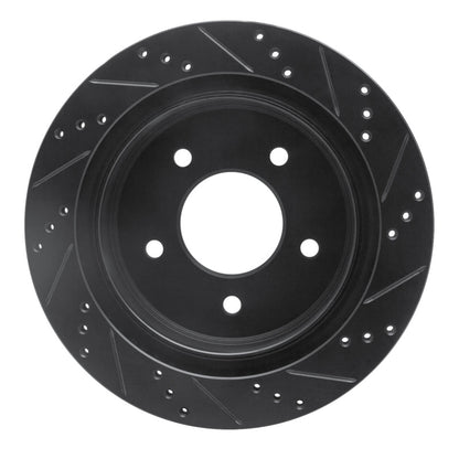 R1 Concepts R1 04-06 Ford Econoline Rear Left Drilled & Slotted Black Brake Rotor