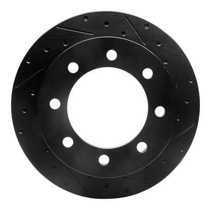 R1 Concepts R1 99-07 Ford E-150 Econoline Rear Right Drilled & Slotted Black Brake Rotor