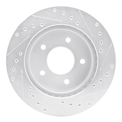 R1 Concepts R1 90-02 Chevrolet ASTRO Front Left Drilled & Slotted Silver Brake Rotor