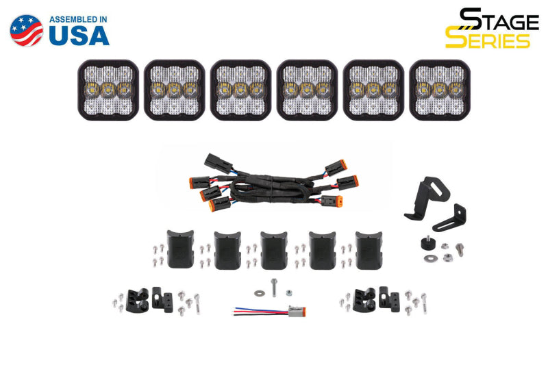 Diode Dynamics SS5 Pro Universal CrossLink 6-Pod Lightbar - Yellow Driving