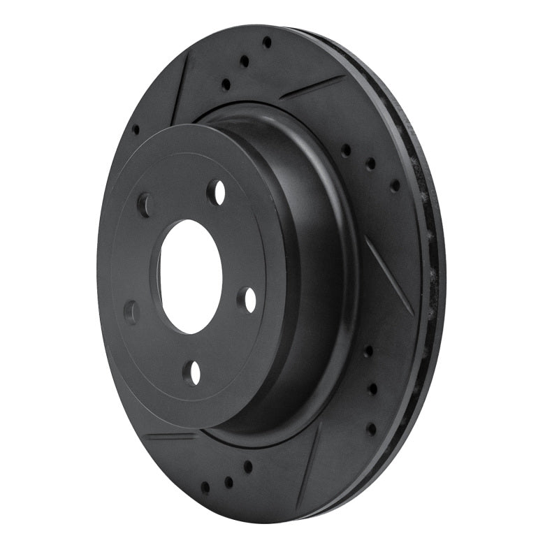 R1 Concepts R1 08-10 Chevrolet Cobalt Rear Left Drilled & Slotted Black Brake Rotor