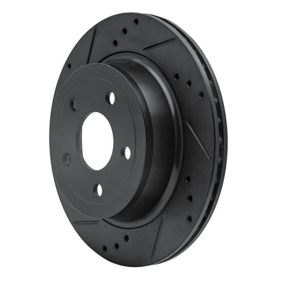 R1 Concepts R1 08-10 Chevrolet Cobalt Rear Left Drilled & Slotted Black Brake Rotor