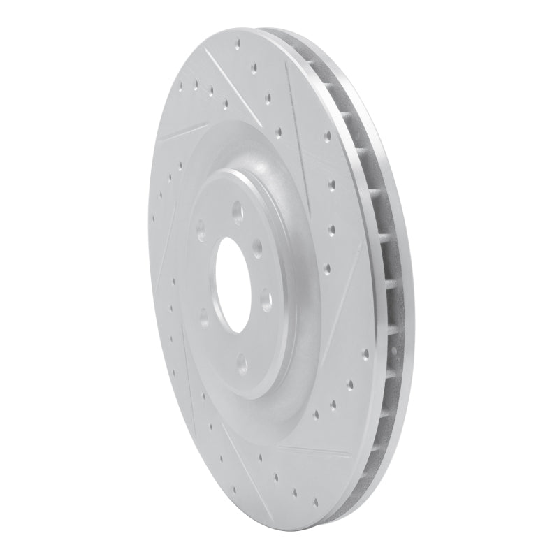 R1 Concepts R1 17-25 Audi S8 Rear Right Drilled & Slotted Silver Brake Rotor