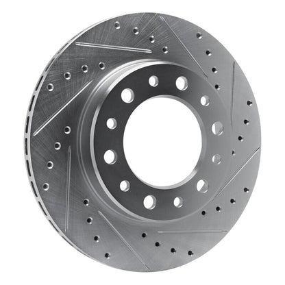 R1 Concepts R1 76-89 Toyota Land Cruiser Front Right Drilled & Slotted Silver Brake Rotor