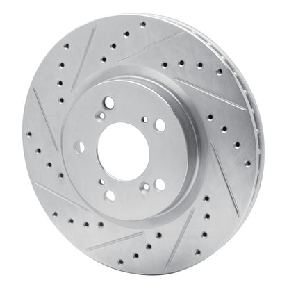 R1 Concepts R1 05-12 Acura RL Front Left Drilled & Slotted Silver Brake Rotor