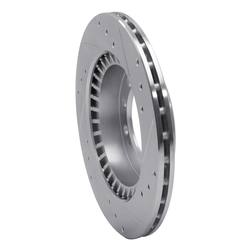 R1 Concepts R1 83-89 Chrysler Conquest Rear Left Drilled & Slotted Silver Brake Rotor