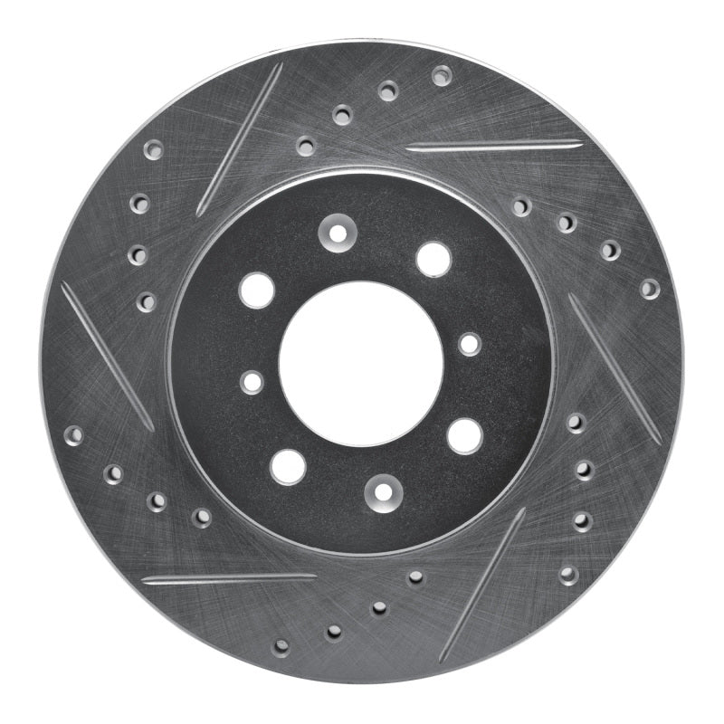R1 Concepts R1 85-93 Chevrolet SPECTRUM Front Left Drilled & Slotted Silver Brake Rotor