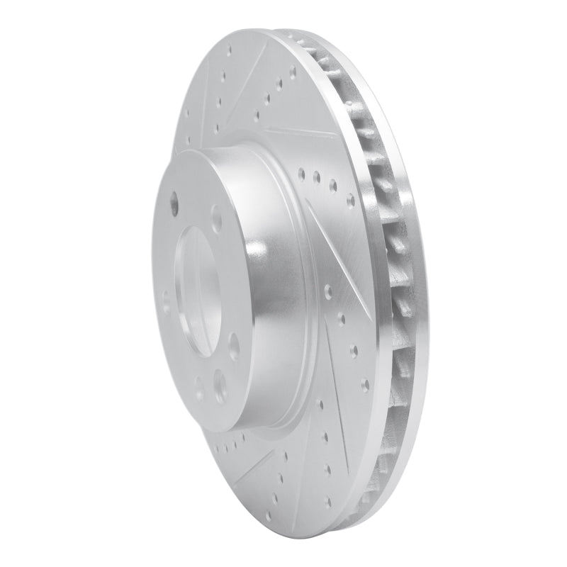 R1 Concepts R1 03-18 Porsche Cayenne Left Front Drilled & Slotted Silver Brake Rotor