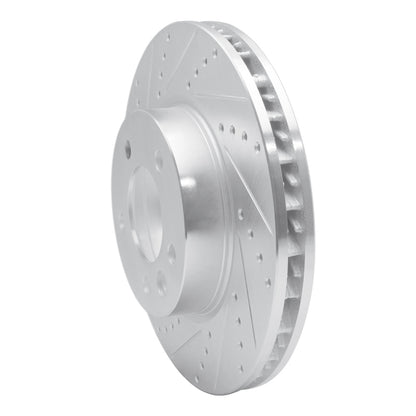 R1 Concepts R1 03-18 Porsche Cayenne Left Front Drilled & Slotted Silver Brake Rotor