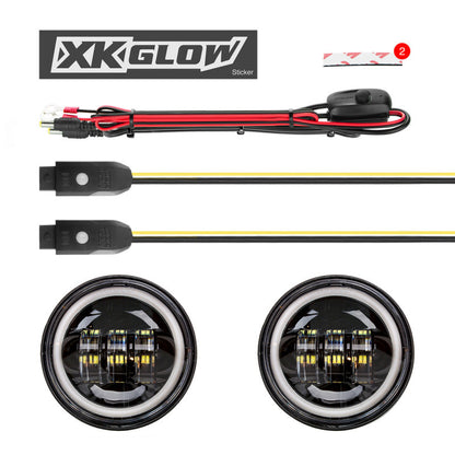 XKGLOW XK Glow 4.5In Black RGB LED Harley Running Light XKchrome Bluetooth App Controlled Kit