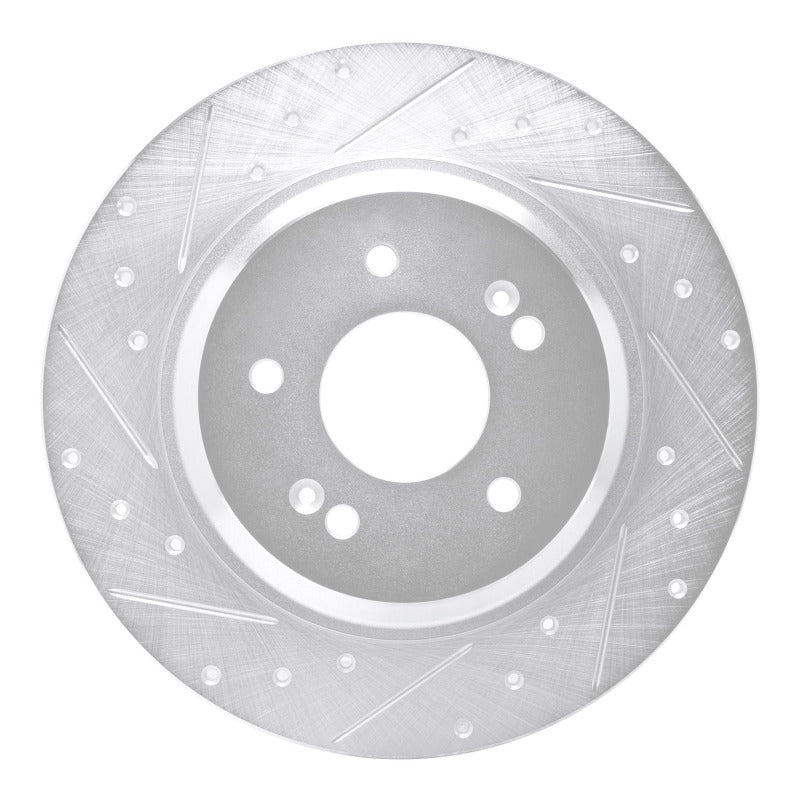 R1 Concepts R1 21-25 Hyundai SANTA FE Rear Left Drilled & Slotted Silver Brake Rotor