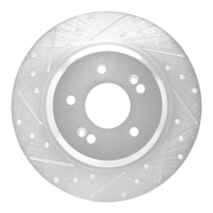 R1 Concepts R1 21-25 Hyundai SANTA FE Rear Left Drilled & Slotted Silver Brake Rotor