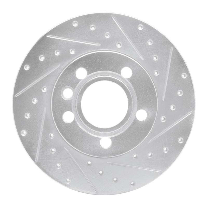 R1 Concepts R1 96-00 Volkswagen EuroVan Front Right Drilled & Slotted Silver Brake Rotor