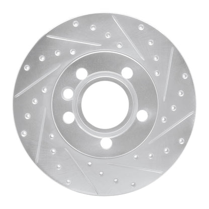 R1 Concepts R1 96-00 Volkswagen EuroVan Front Right Drilled & Slotted Silver Brake Rotor