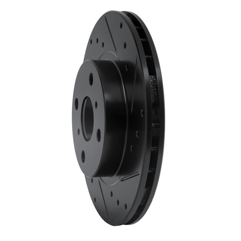 R1 Concepts R1 87-92 Geo Prizm Front Right Drilled & Slotted Black Brake Rotor