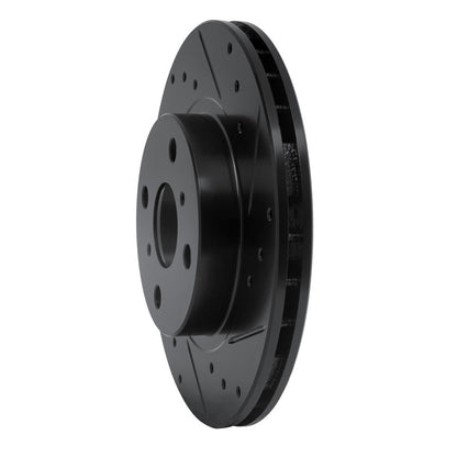 R1 Concepts R1 87-92 Geo Prizm Front Right Drilled & Slotted Black Brake Rotor