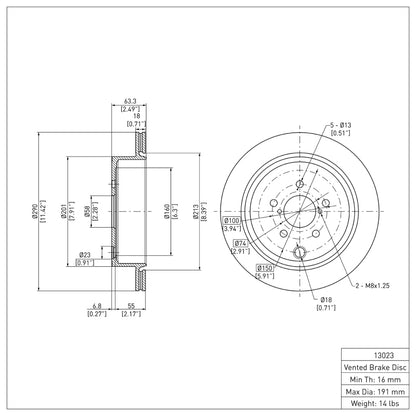 DFC 10-25 Scion FR-S Rear Brake Rotor