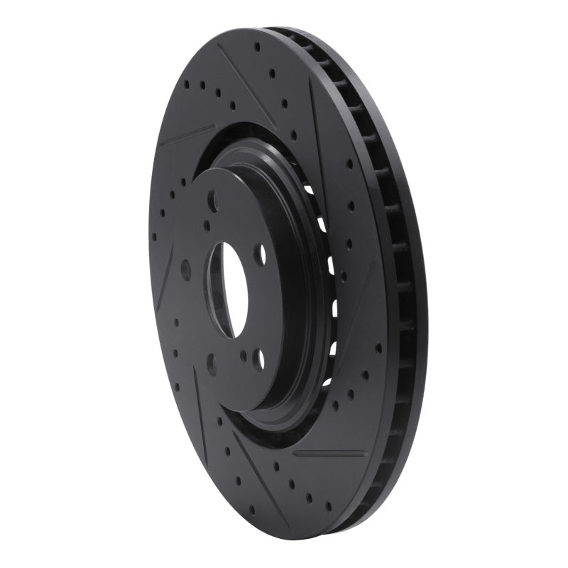 R1 Concepts R1 08-21 Lexus RX350 Front Right Drilled & Slotted Black Brake Rotor