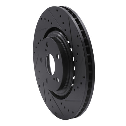R1 Concepts R1 08-21 Lexus RX350 Front Right Drilled & Slotted Black Brake Rotor