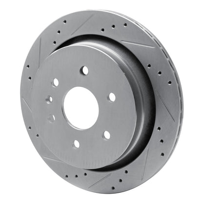 R1 Concepts R1 13-19 Cadillac XTS Rear Left Drilled & Slotted Silver Brake Rotor