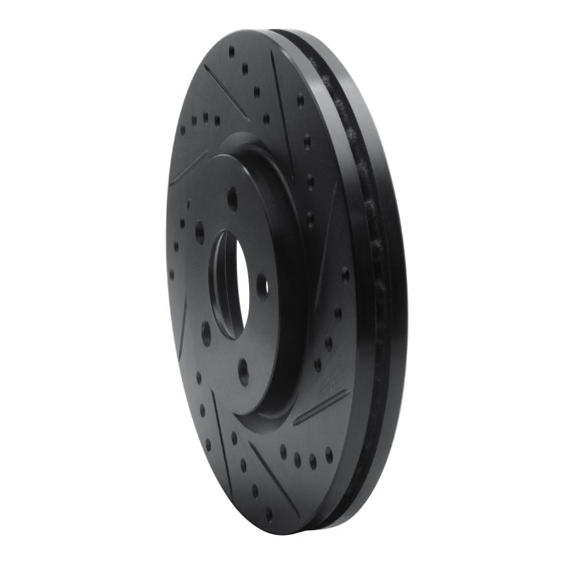 R1 Concepts R1 03-09 Chrysler PT Cruiser Front Right Drilled & Slotted Black Brake Rotor