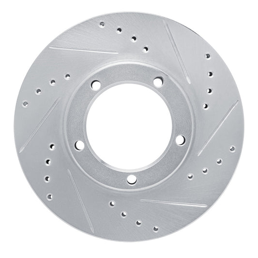 R1 Concepts R1 86-89 Toyota Van Front Right Drilled & Slotted Silver Brake Rotor
