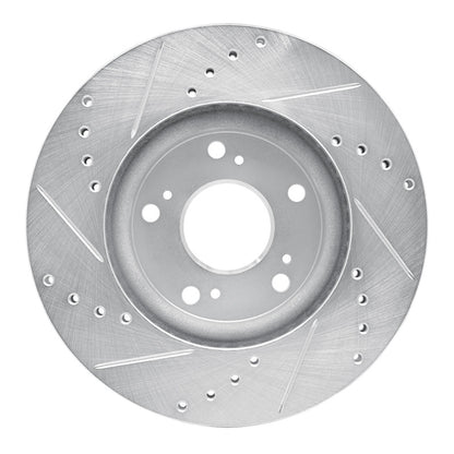 R1 Concepts R1 03-17 Acura ILX Front Right Drilled & Slotted Silver Brake Rotor