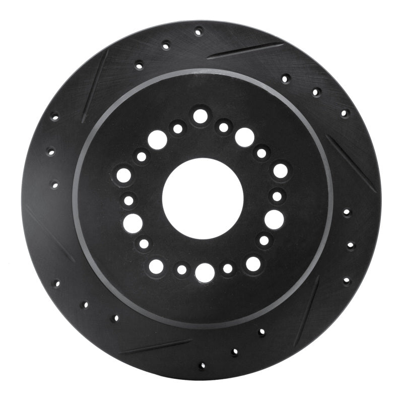 R1 Concepts R1 92-98 Lexus SC300 Rear Left Drilled & Slotted Black Brake Rotor