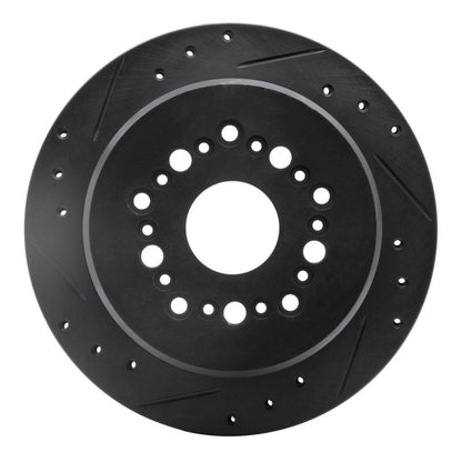 R1 Concepts R1 92-98 Lexus SC300 Rear Left Drilled & Slotted Black Brake Rotor