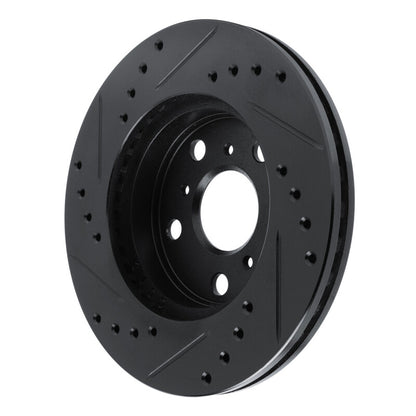 R1 Concepts R1 83-86 Toyota Camry Front Right Drilled & Slotted Black Brake Rotor