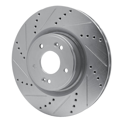 R1 Concepts R1 10-16 Hyundai Genesis Coupe Front Left Drilled & Slotted Silver Brake Rotor