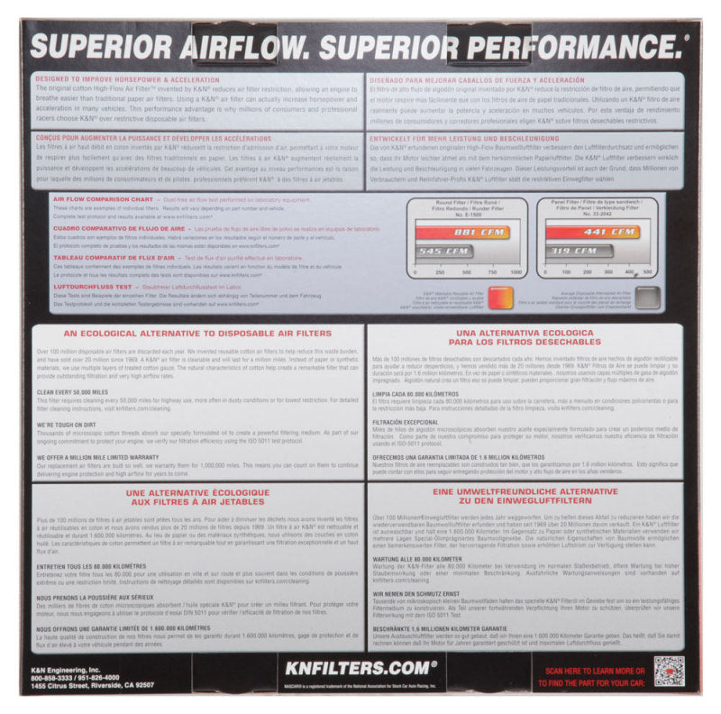 K&N Engineering K&N Replacement Air Filter FORD CARS AND TRUCKS 1968-87
