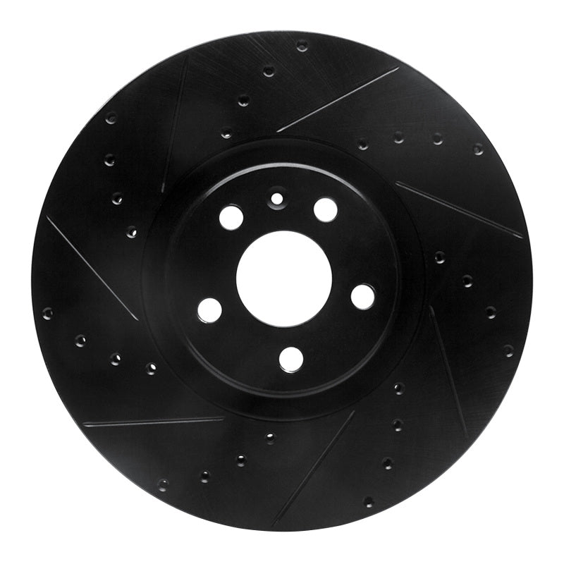 R1 Concepts R1 16-26 Polestar Polestar 2 Front Left Drilled & Slotted Black Brake Rotor