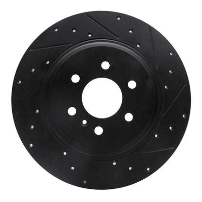 R1 Concepts R1 11-15 VPG MV-1 Rear Right Drilled & Slotted Black Brake Rotor