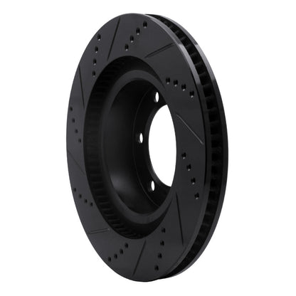 R1 Concepts R1 10-24 Lexus GX460 Front Right Drilled & Slotted Black Brake Rotor