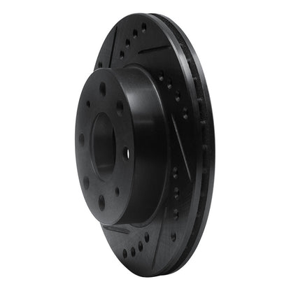 R1 Concepts R1 82-83 Honda Accord Hatchback Front Left Drilled & Slotted Black Brake Rotor