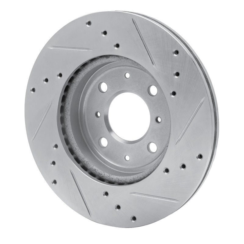 R1 Concepts R1 15-20 Honda Fit (Mexico) Front Left Drilled & Slotted Silver Brake Rotor