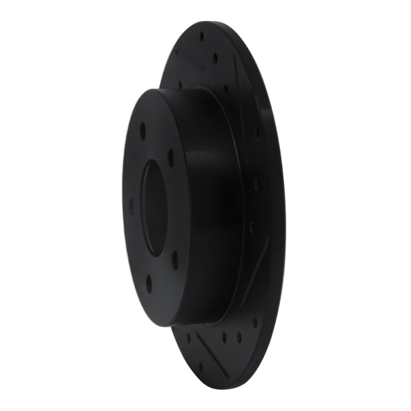 R1 Concepts R1 89-93 Nissan Maxima Rear Right Drilled & Slotted Black Brake Rotor
