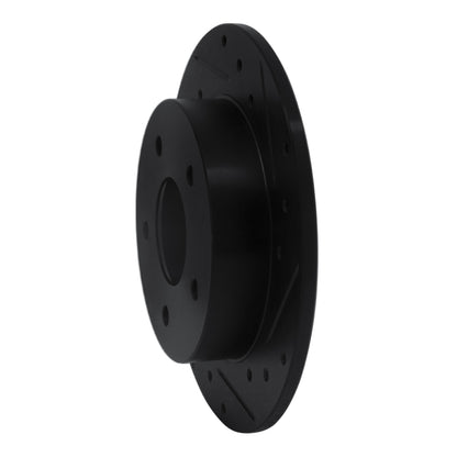 R1 Concepts R1 89-93 Nissan Maxima Rear Right Drilled & Slotted Black Brake Rotor