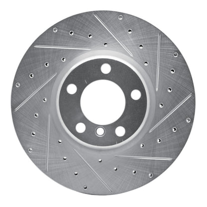 R1 Concepts R1 12-21 BMW 340I xDrive Front Right Drilled & Slotted Silver Brake Rotor